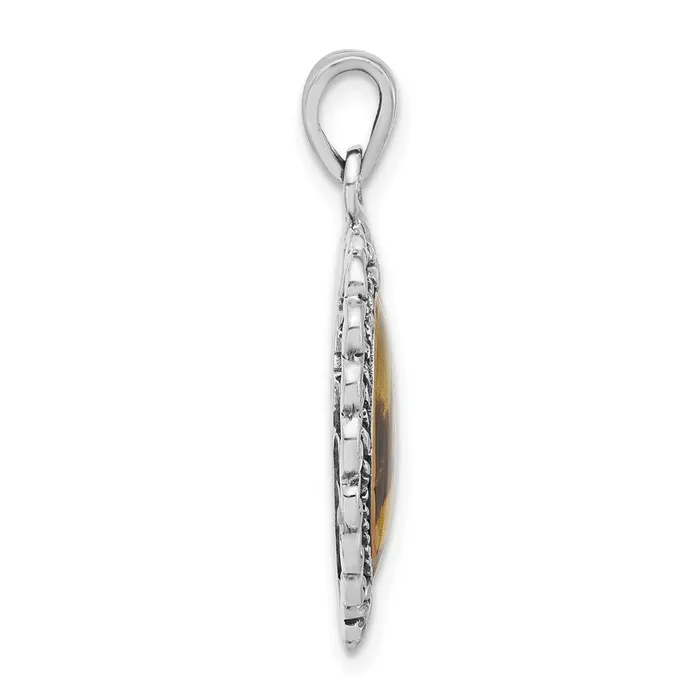Necklaces TreasureFineJewelers Sterling Silver Enameled Mona Lisa Pendant
