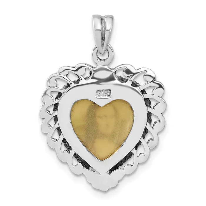 Necklaces TreasureFineJewelers Sterling Silver Enameled Mona Lisa Pendant