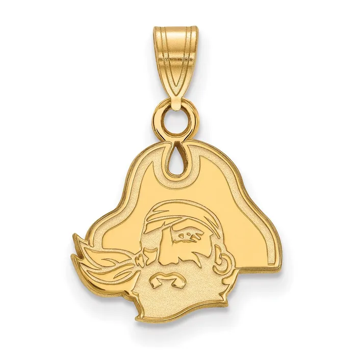 Necklaces TreasureFineJewelers Sterling Silver Goldplated East Carolina University Pirate Small Pendant Necklaces TreasureFineJewelers Sterling Silver Goldplated East Carolina University Pirate Small Pendant