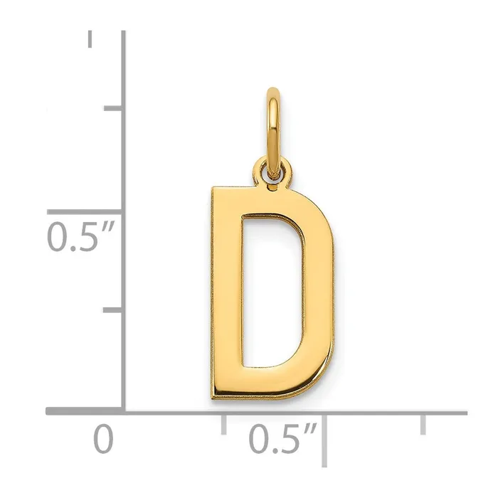 Necklaces TreasureFineJewelers Sterling Silver Goldplated Letter D Initial Pendant