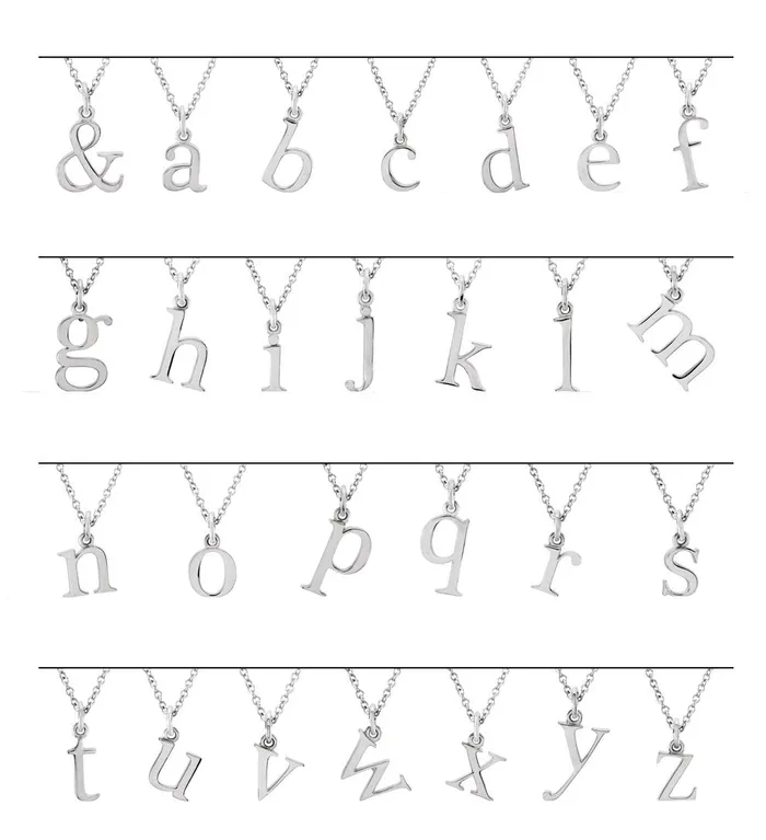 Necklaces TreasureFineJewelers Sterling Silver Lowercase Initial v 16 Necklace