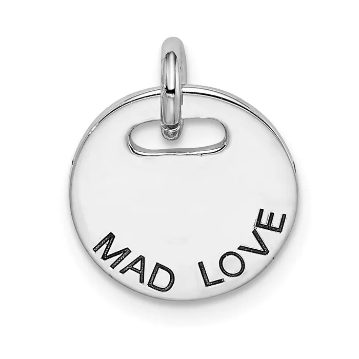 Necklaces TreasureFineJewelers Sterling Silver Rhodiumplated Polished Mad Love Pendant Necklaces TreasureFineJewelers Sterling Silver Rhodiumplated Polished Mad Love Pendant