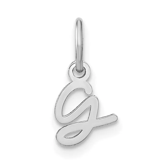 Necklaces TreasureFineJewelers Sterling Silver Rhodiumplated Upper case Letter G Initial Charm Necklaces TreasureFineJewelers Sterling Silver Rhodiumplated Upper case Letter G Initial Charm