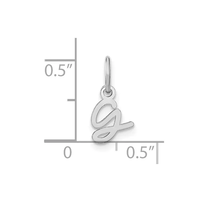 Necklaces TreasureFineJewelers Sterling Silver Rhodiumplated Upper case Letter G Initial Charm