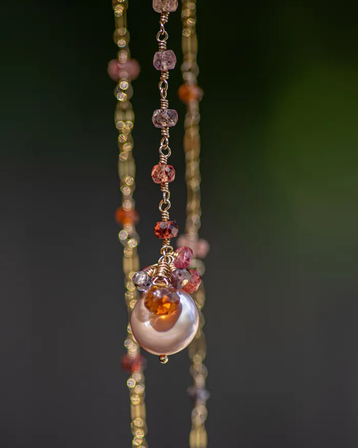 Necklaces Vida Jewelry Designs Spinel Pearl Y Necklace