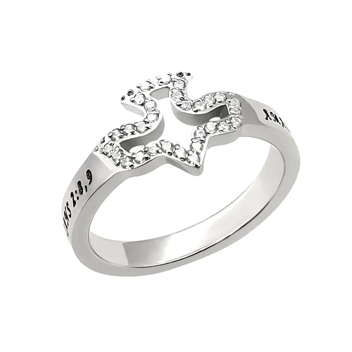 North Arrow Shop Rings AMAZING GRACE Ring Eph 289 Dove of Peace CZ Stones and Stainless Steel North Arrow Shop Rings AMAZING GRACE Ring Eph 289 Dove of Peace CZ Stones and Stainless Steel