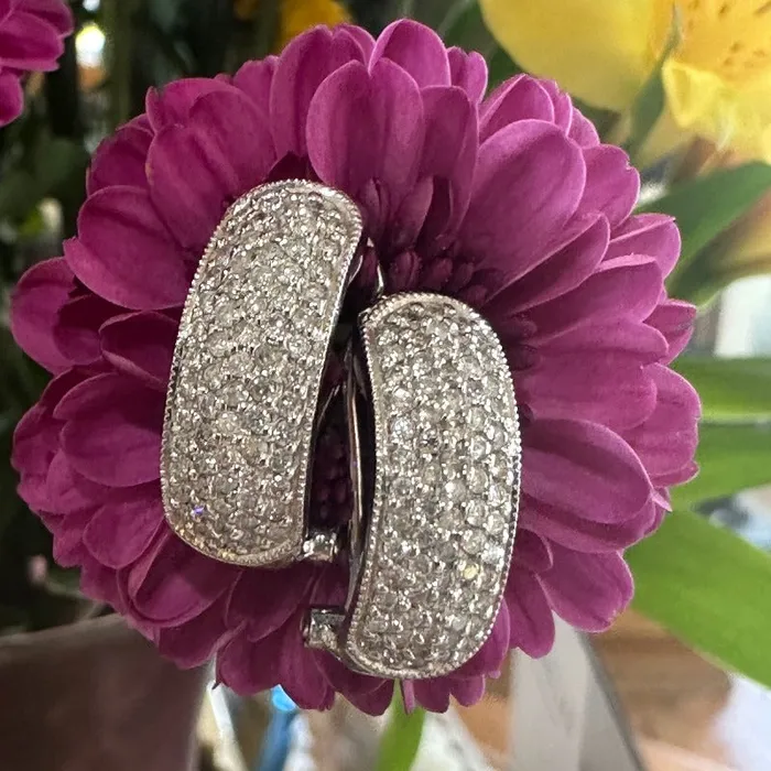 ONeills Estate Jewelry Earrings 14 Karat White Gold Diamond Earrings 15000604 ONeills Estate Jewelry Earrings 14 Karat White Gold Diamond Earrings 15000604