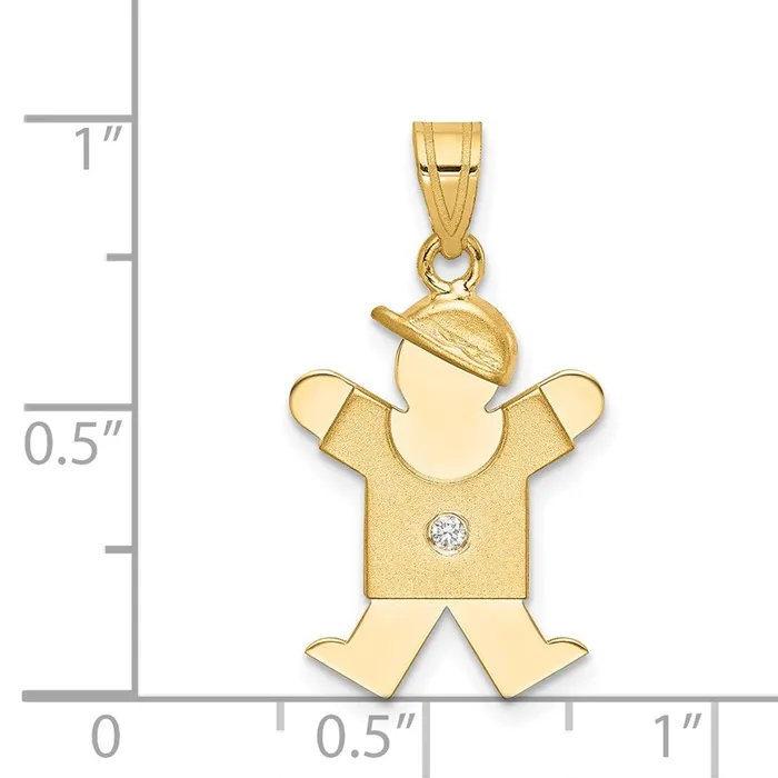 PreStyled Sets 14k Yellow Gold A Diamond Kid Pendant TreasureFineJewelers