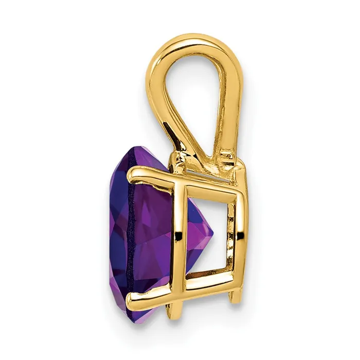 PreStyled Sets TreasureFineJewelers 14k Yellow Gold 8mm Amethyst pendant