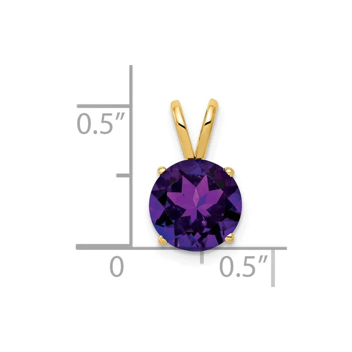 PreStyled Sets TreasureFineJewelers 14k Yellow Gold 8mm Amethyst pendant