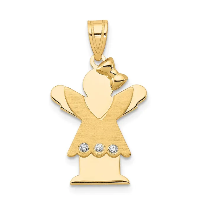 PreStyled Sets TreasureFineJewelers 14k Yellow Gold A Diamond Kid Pendant PreStyled Sets TreasureFineJewelers 14k Yellow Gold A Diamond Kid Pendant
