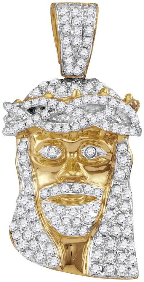 Real 10K Gold Jesus Pendant for Men with Diamonds 34 Cttw North Arrow Shop Necklaces Real 10K Gold Jesus Pendant for Men with Diamonds 34 Cttw North Arrow Shop Necklaces