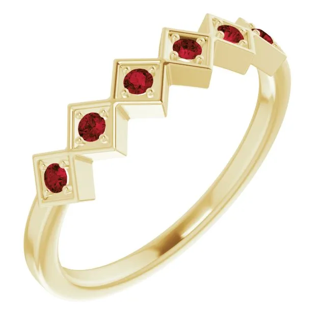 Rings 14K Yellow Natural Mozambique Garnet Stackable Ring TreasureFineJeweler Rings 14K Yellow Natural Mozambique Garnet Stackable Ring TreasureFineJeweler