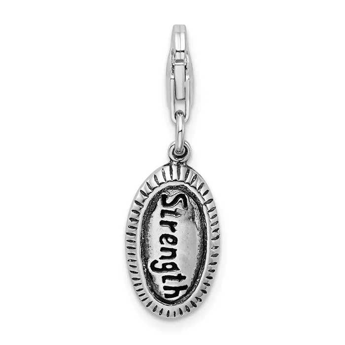 Rings Sterling Silver Amore La Vita Rhodiumplated Antiqued STRENGTH Charm TreasureFineJewelers Rings Sterling Silver Amore La Vita Rhodiumplated Antiqued STRENGTH Charm TreasureFineJewelers