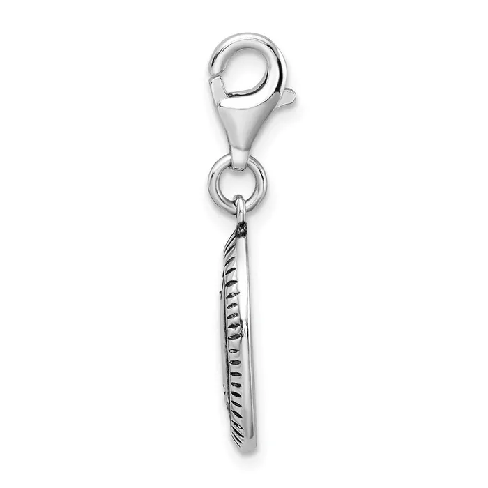 Rings Sterling Silver Amore La Vita Rhodiumplated Antiqued STRENGTH Charm TreasureFineJewelers