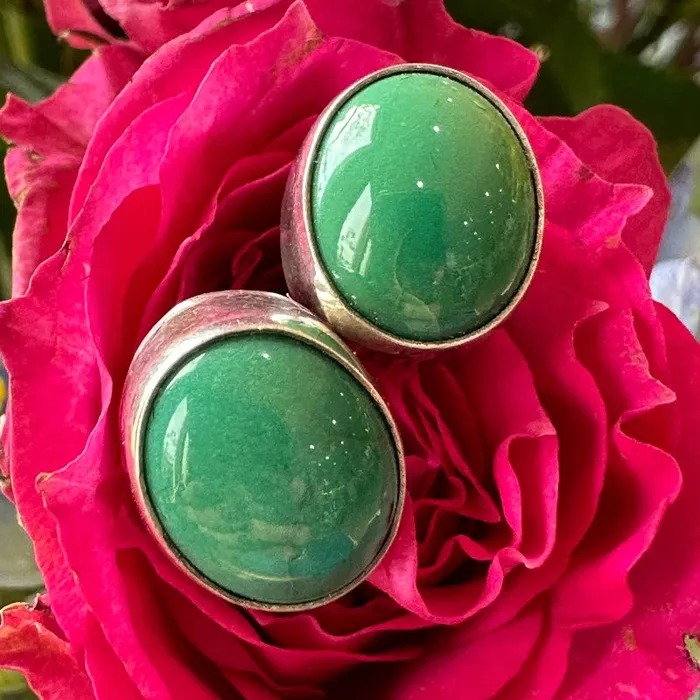 Rings Sterling Silver Malachite Studs 55504023 ONeills Estate Jewelry