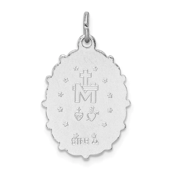 Rings Sterling Silver Rhodiumplated Miraculous Medal TreasureFineJewelers