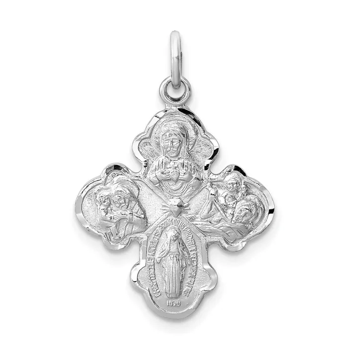 Rings Sterling Silver Rhodiumplated Satin 4way Medal TreasureFineJewelers