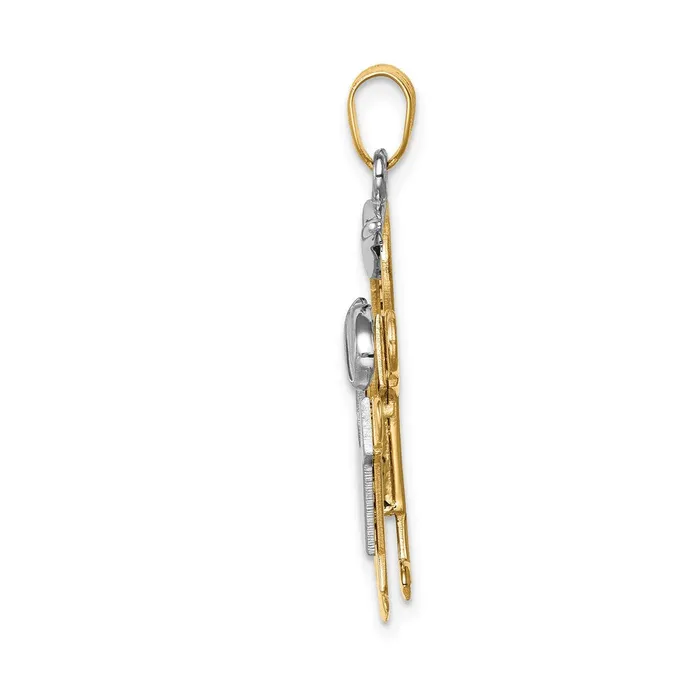 Rings TreasureFineJewelers 14k TwoTone Big Boy and Little Boy Engravable Charm