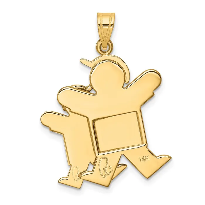 Rings TreasureFineJewelers 14k TwoTone Big Boy and Little Boy Engravable Charm