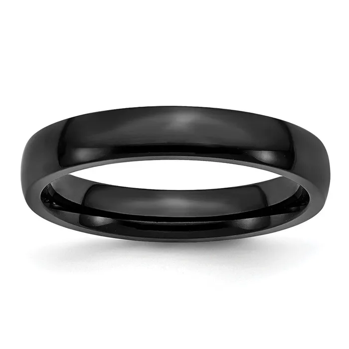 Rings TreasureFineJewelers Stainless Steel 4mm Black IPplated Polished Band Rings TreasureFineJewelers Stainless Steel 4mm Black IPplated Polished Band