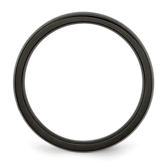 Rings TreasureFineJewelers Stainless Steel 4mm Black IPplated Polished Band