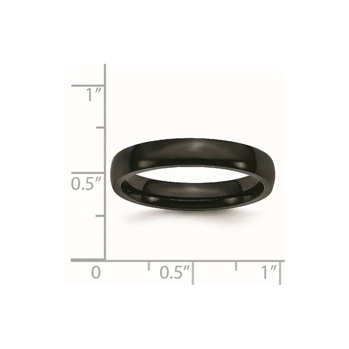 Rings TreasureFineJewelers Stainless Steel 4mm Black IPplated Polished Band