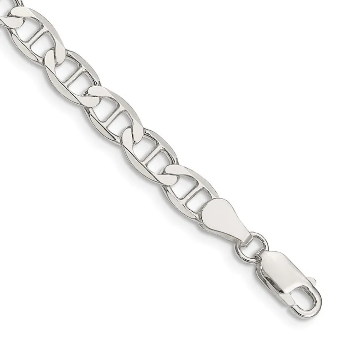 Rings TreasureFineJewelers Sterling Silver 57mm Flat Anchor Chain