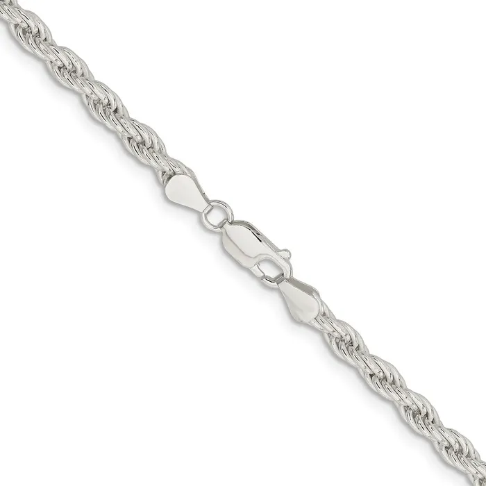 Rings TreasureFineJewelers Sterling Silver 5mm Solid Rope Chain