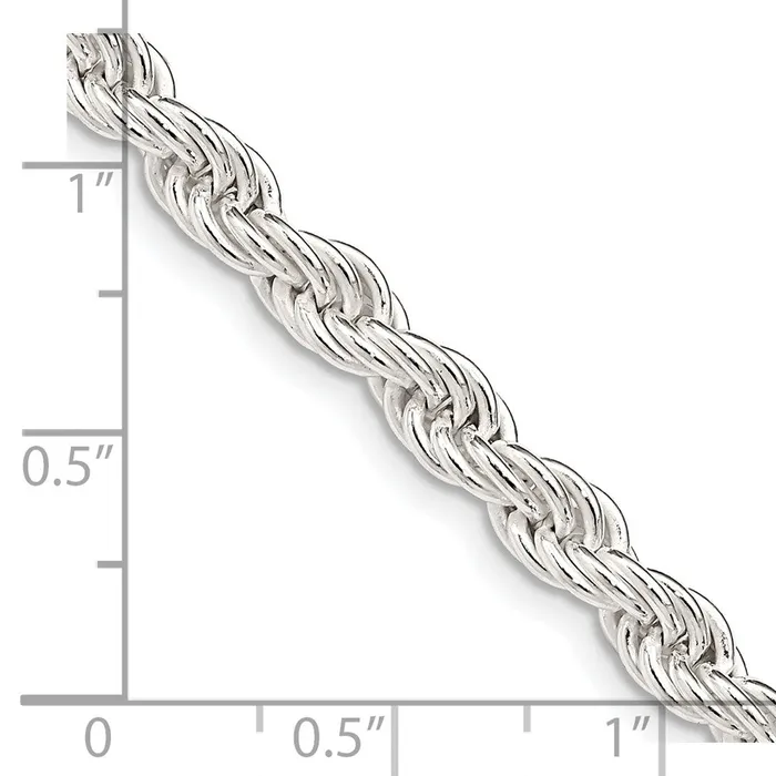 Rings TreasureFineJewelers Sterling Silver 5mm Solid Rope Chain