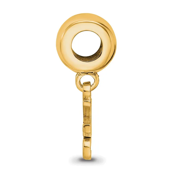 Rings TreasureFineJewelers Sterling Silver Goldplated LogoArt Kansas State University KS Extra Small Dangle Bead Charm