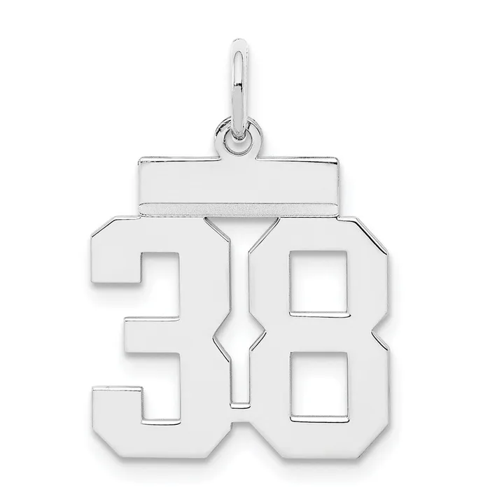 Rings TreasureFineJewelers Sterling SilverRhodiumplated Polished Number 38 Charm Rings TreasureFineJewelers Sterling SilverRhodiumplated Polished Number 38 Charm