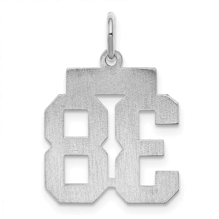 Rings TreasureFineJewelers Sterling SilverRhodiumplated Polished Number 38 Charm