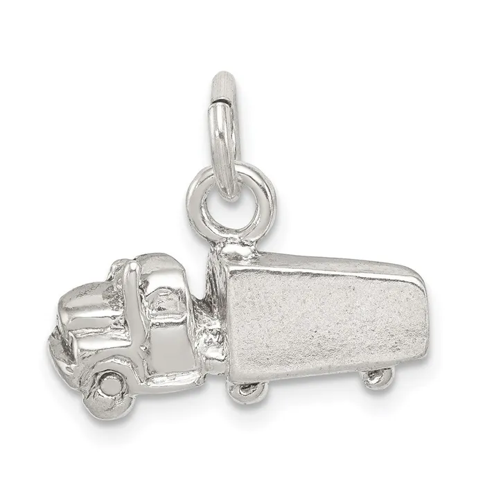 Rings TreasureFineJewelers Sterling Silver Semi with Trailer Charm