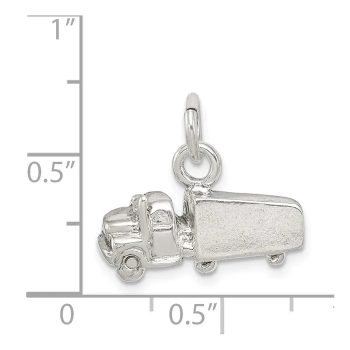 Rings TreasureFineJewelers Sterling Silver Semi with Trailer Charm