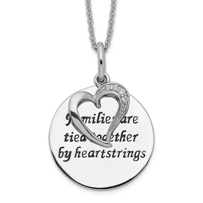 Sentimental Expressions Sterling Silver Rhodiumplated Antiqued CZ Families Are Tied Together 18in Heart Necklace TreasureFineJewelers Necklaces Sentimental Expressions Sterling Silver Rhodiumplated Antiqued CZ Families Are Tied Together 18in Heart Necklace TreasureFineJewelers Necklaces