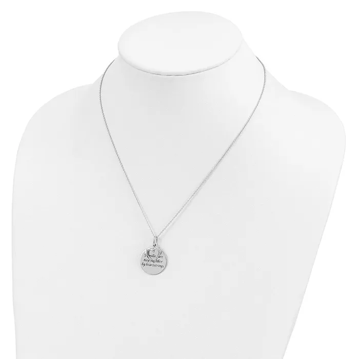 Sentimental Expressions Sterling Silver Rhodiumplated Antiqued CZ Families Are Tied Together 18in Heart Necklace TreasureFineJewelers Necklaces