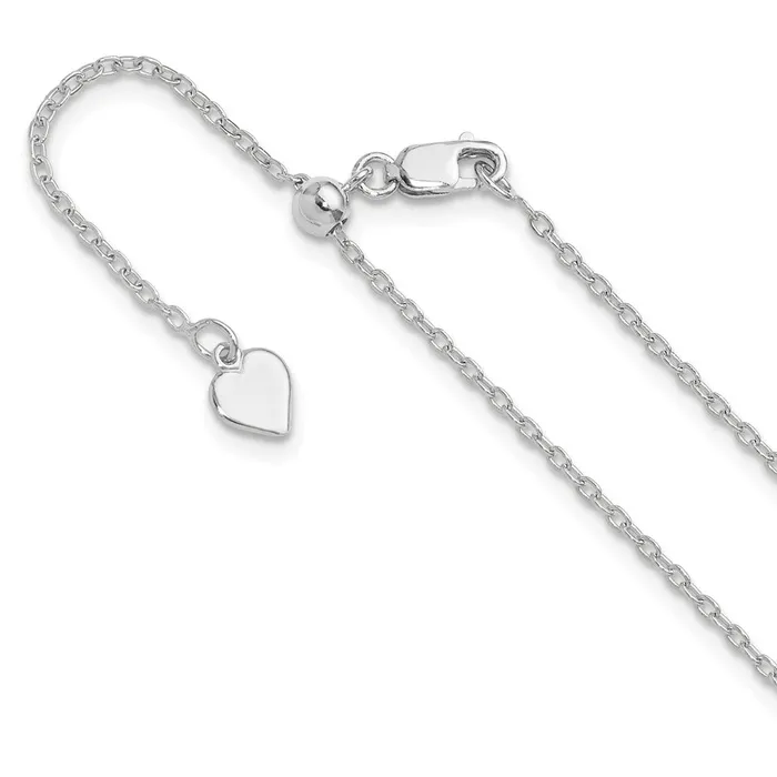 Sterling Silver Adjustable 14mm Cable Chain TreasureFineJewelers Rings