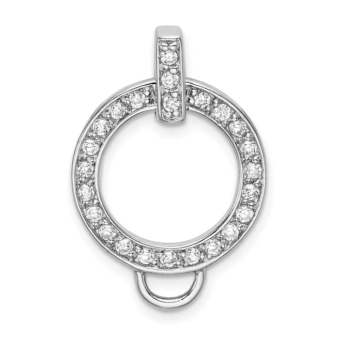 Sterling Silver Amore La Vita Rhodiumpl CZ Circle Charm Holder Pendant TreasureFineJewelers Necklaces Sterling Silver Amore La Vita Rhodiumpl CZ Circle Charm Holder Pendant TreasureFineJewelers Necklaces