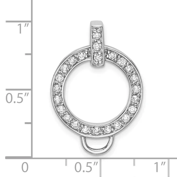 Sterling Silver Amore La Vita Rhodiumpl CZ Circle Charm Holder Pendant TreasureFineJewelers Necklaces