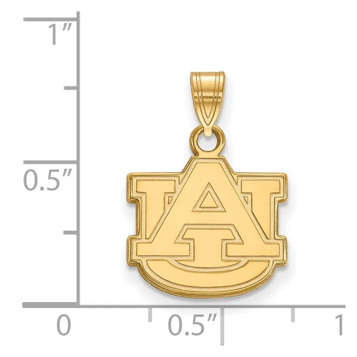 Sterling Silver Goldplated Auburn University AU Small Pendant TreasureFineJewelers Necklaces