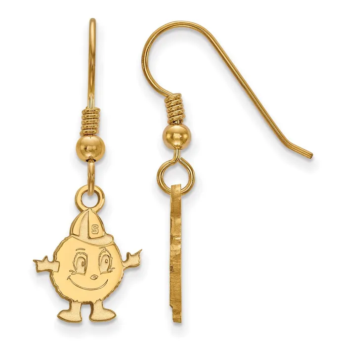 Sterling Silver Goldplated Syracuse University Mascot Small Dangle Wire Earrings TreasureFineJewelers Earrings Sterling Silver Goldplated Syracuse University Mascot Small Dangle Wire Earrings TreasureFineJewelers Earrings