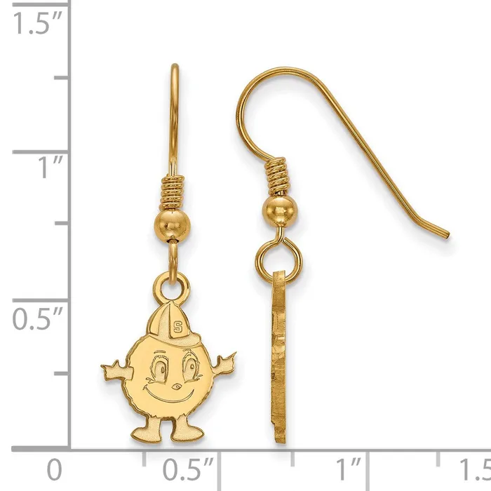 Sterling Silver Goldplated Syracuse University Mascot Small Dangle Wire Earrings TreasureFineJewelers Earrings