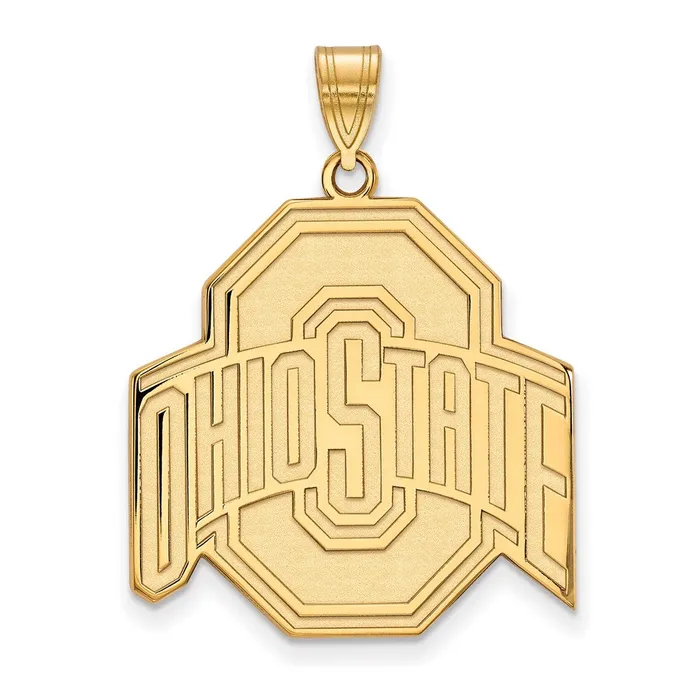 Sterling Silver Goldplated The Ohio State University Extra Large Pendant TreasureFineJewelers Necklaces Sterling Silver Goldplated The Ohio State University Extra Large Pendant TreasureFineJewelers Necklaces