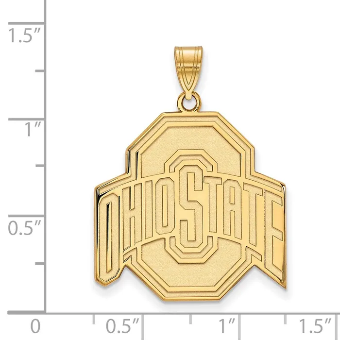 Sterling Silver Goldplated The Ohio State University Extra Large Pendant TreasureFineJewelers Necklaces