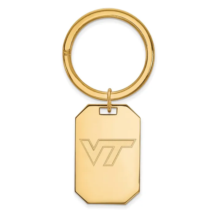 Sterling Silver Goldplated Virginia Tech VT Key Ring TreasureFineJewelers Rings Sterling Silver Goldplated Virginia Tech VT Key Ring TreasureFineJewelers Rings