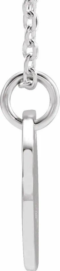Sterling Silver Initial W 10 mm Disc 1618 Necklace TreasureFineJewelers Necklaces