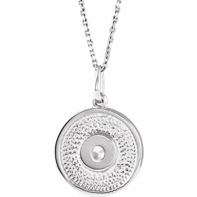 Sterling Silver Natural Sky Blue Topaz Disc 1618 Necklace TreasureFineJewelers Necklaces