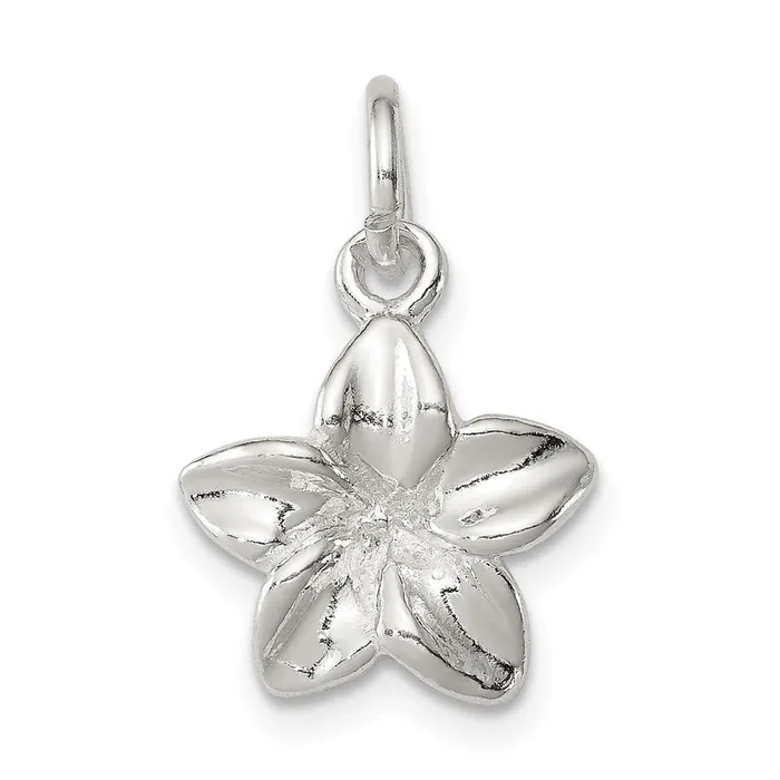 Sterling Silver Polished Plumeria Flower Pendant TreasureFineJewelers Necklaces Sterling Silver Polished Plumeria Flower Pendant TreasureFineJewelers Necklaces