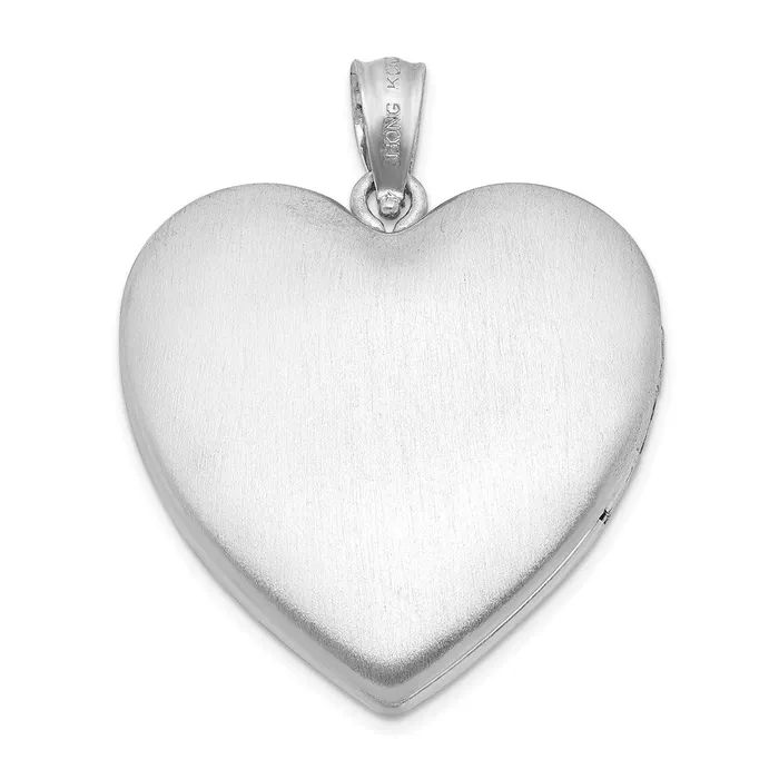 Sterling Silver Rhodiumplated 24mm Enameled DC Pink Ribbon Heart Locket TreasureFineJewelers Rings